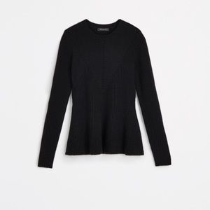 Ann Taylor Black Peplum Sweater Large Medium